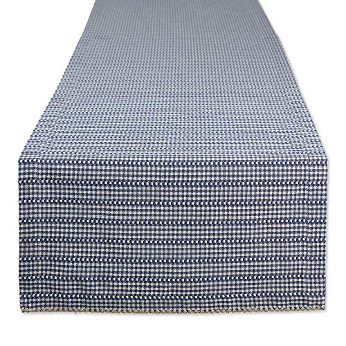 DII Design Farmhouse Gingham, Checked Tabletop Collection, Table Runner, 14x108, French Blue