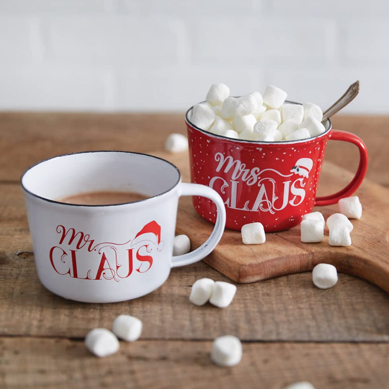 CTW Home Collection Mr. and Mrs. Claus Mug, Set of 2, Enamel, Christmas, Holiday, Seasonal, Kitchen Accessories