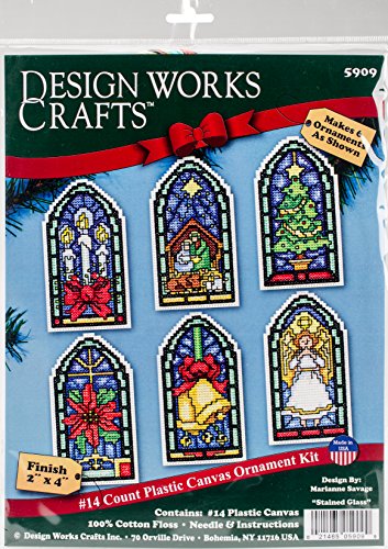 Design Works Crafts Count Plastic Canvas Kit ~ STAINED GLASS Ornaments 