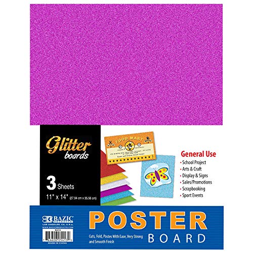 BAZIC 11" X 14" Glitter Poster Board (3/Pack)