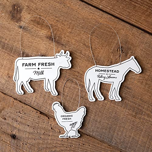 CTW Colonial Tin Works Farm Animal Ornaments, Set of 3