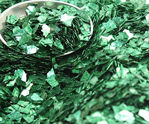 Meyer Imports Crushed Glass Glitter for Arts and Crafts - Broken Glass German Glitter for Resin Craft Art / Tumblers/ Nail Art / DIY Jewelry Making Decoration - 1 OZ Jar - Forest Green