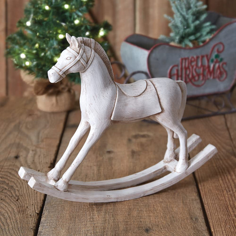 CTW Home Collection Resin Tabletop Rocking Horse Figurine, 14-inch Width, Holiday Season Decoration