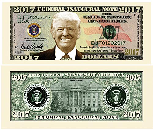 American Art Classics Donald Trump 2017 Federal Inaugural Presidential Dollar Bill Limited Edition - Comes in Currency Protector