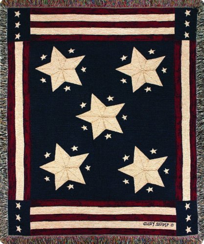 Manual Patriotic Collection 50 x 60-Inch Tapestry Throw, Long May It Wave X Cindy Shamp