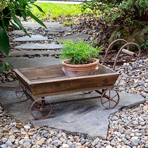 Park Hill Collection EAW20184 Wooden Garden Wagon, 25.25-inch Length