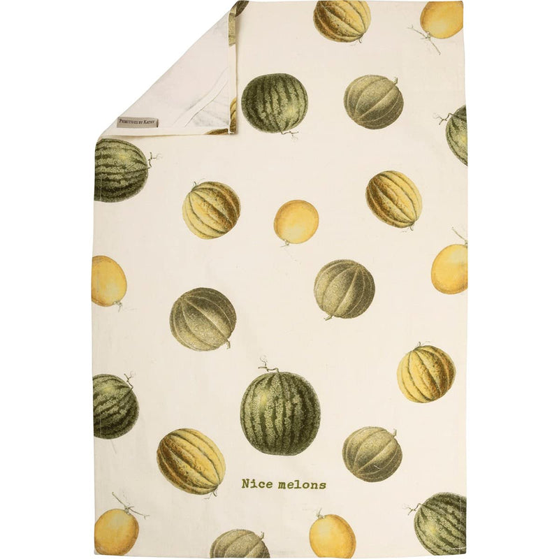 Primitives by Kathy Garden Pun Kitchen Dish Towel - 108972 Nice Melons, 18x28-inch