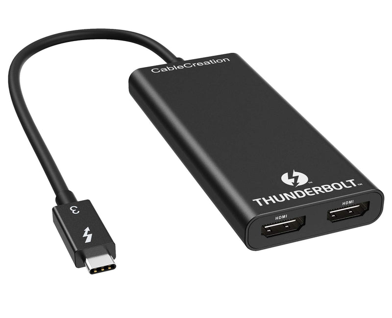 CableCreation Thunderbolt 3 to Dual HDMI Display, Thunderbolt 3 to Two HDMI Adapter, 4K@60Hz, 40Gbps, USB C to HDMI Cable Compatible with Mac and Some Windows Systems