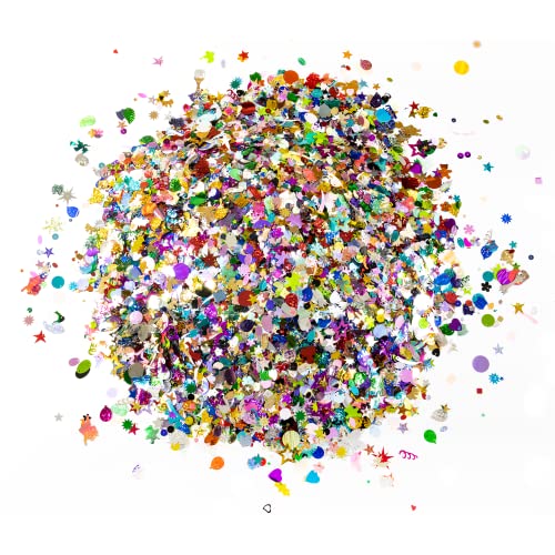 Hygloss Products Sequins and Spangles Variety Pack- Add Shimmer and Shine to Any Surface- 16 Ounce Bag