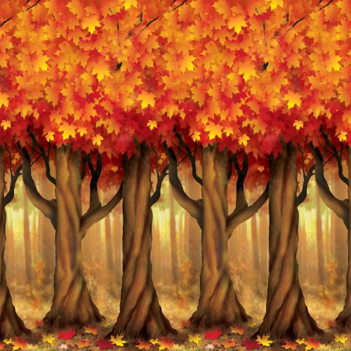 Beistle Fall Trees Backdrop Party Accessory (1 count) (1/Pkg)