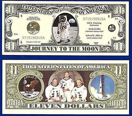 American Art Classics Apollo 11 Commemorative Million Dollar Bill Limited Edition Collectible Novelty Dollar Bill in Currency Holder - Best Gift