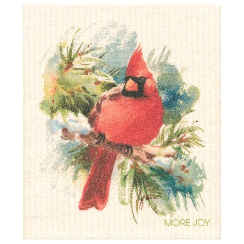 North Ridge Marketing More Joy Christmas Cardinal Bird Design Dishcloth, Kitchen Accessories, Holiday Season