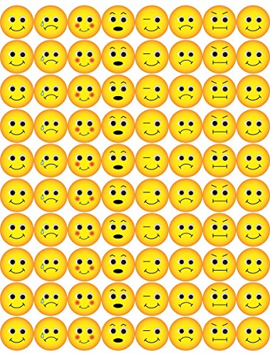 Hygloss Products Emoji Emoticon Stickers - 240 Stickers - 1/2 Inch, 3 Sheets