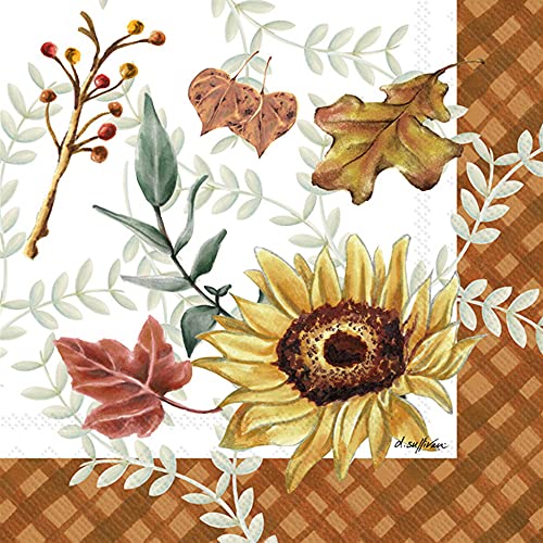 Boston International IHR 3-Ply Cocktail Beverage Paper Napkins, 5 x 5-Inches, Gather Together