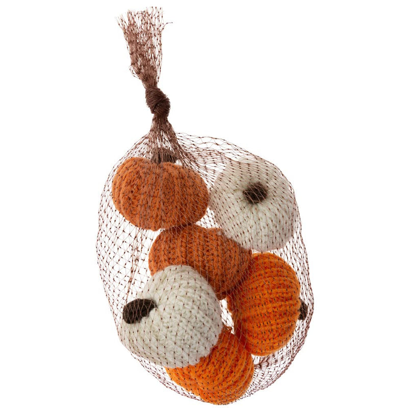 Boston International Pumpkin D√©cor Autumn & Fall Decorations, Bag of 6, Crochet Pumpkins