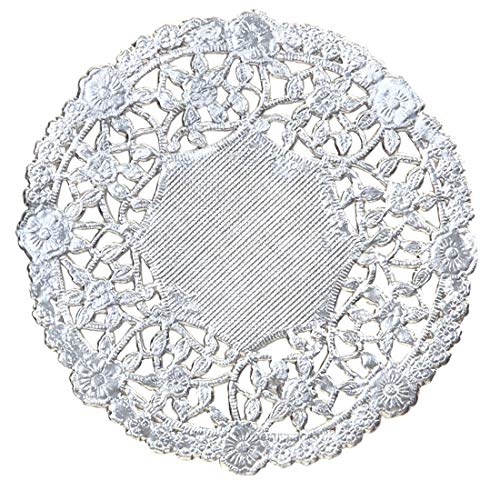 Hygloss Products 12 Inch Silver Foil Doilies - Round Doilies Made in the USA, 12 Pack