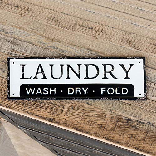 Park Hill Collection EWA80514 Laundry Wash Dry Fold Sign, 17-inch Length, Metal