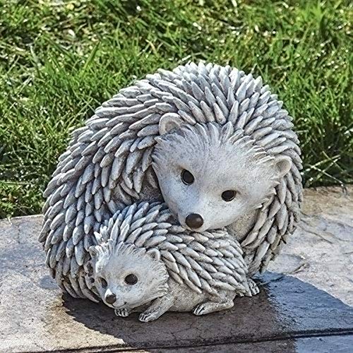 Roman Garden items Hedgehogs Statue, one Size, Light Gray