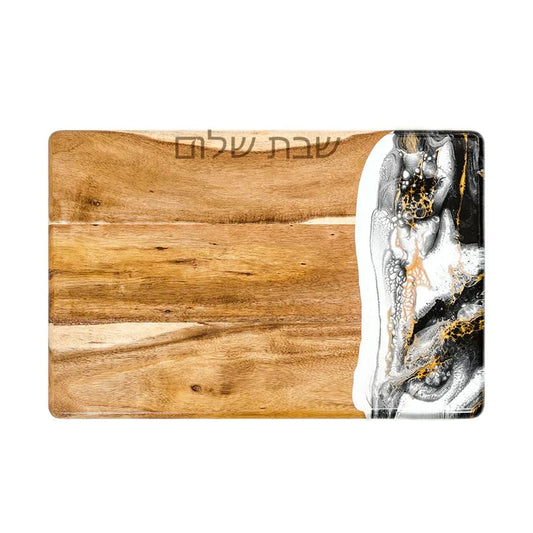 Lynn & Liana Designs Acacia Challah Onyx, 18-inch Length, 12-inch Width, Serveware, Kitchen