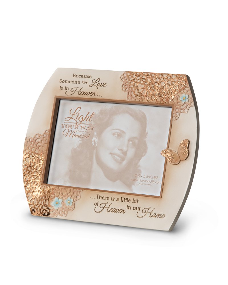 Pavilion Gift Company 19050 Light Your Way Memorial Heaven in Our Home Photo Frame, 7-1/4 by 6-Inch