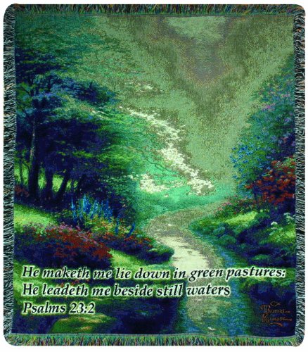 Manual Inspirational Collection 50 x 60-Inch Tapestry Throw with Verse, Petals of Hope by Thomas Kinkade,