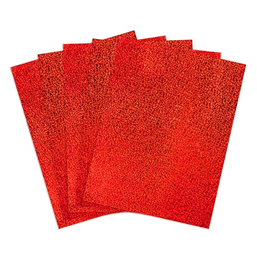 Hygloss Products Holographic Card Stock-8.5"x11" 10pt, 5 Sheets, Sparkle-Red