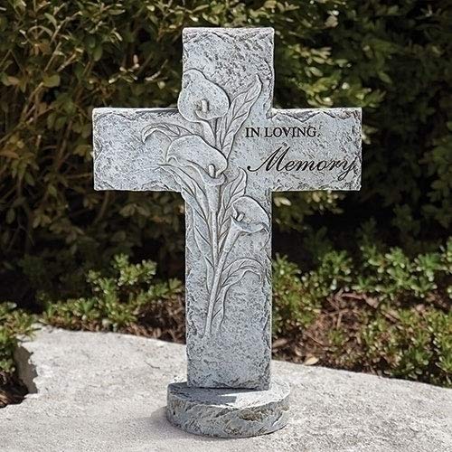 Roman Memorial Bereavement Cross, one Size, Light Gray and White