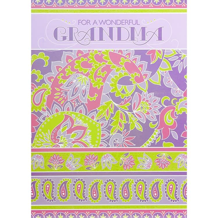 Design Design 100-75818 Paisley Pink and Purple Greeting Card