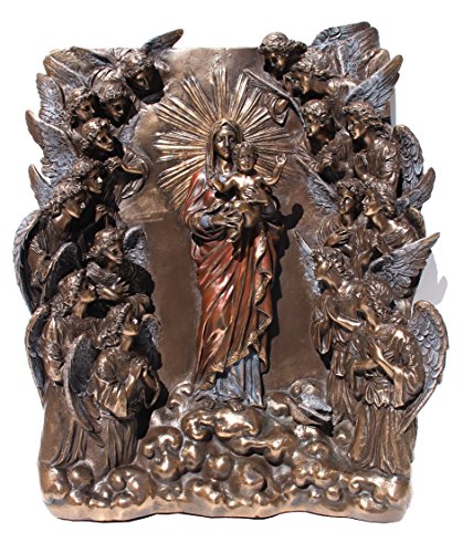 Unicorn Studio 11.63 Inch Maria Regina Angelorum Cold Cast Bronze Sculpture Figurine