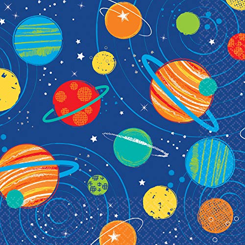 Amscan Blast Off Birthday Beverage Napkins, 16 per pack