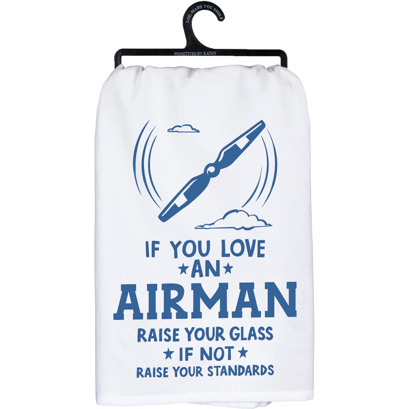 Primitives by Kathy 107837 Love an Airman Dish Towel, 28-inch Square