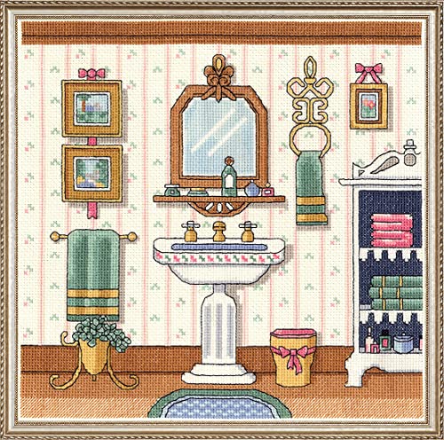 Design Works Crafts Janlynn 06-0101 Victorian Sink 14 Count Counted Cross Stitch Kit, 10" by 10"