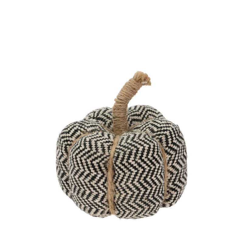 Boston International Pumpkin D√©cor Autumn & Fall Decorations, Small, Chevron- Black/Cream
