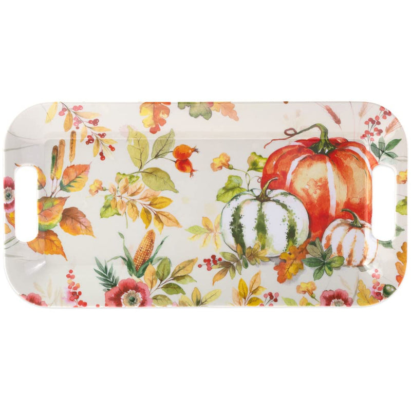 Boston International Serving Tray Melamine Platter, 15" x 8", Pumpkin Love