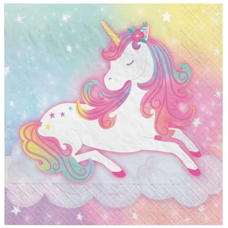 Amscan 500829 Enchanted Unicorn Beverage Napkin