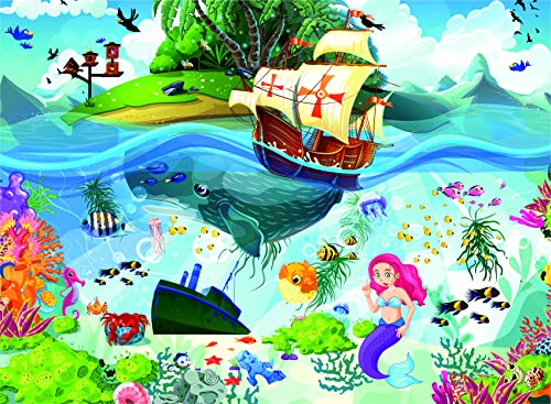 Brain Tree - Mermaid Island 500 Piece Puzzles for Adults-Jigsaw Puzzles-Every Piece is Unique with Droplet Technology for Anti Glare & Soft Touch Feel-19.5‚Äö√Ñ√∂‚àö√ë‚àöœÄLx14.5‚Äö√Ñ√∂‚àö√ë‚àöœÄW