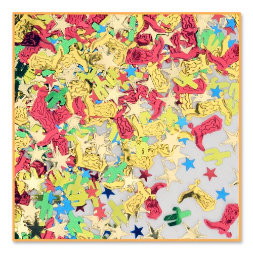 Beistle Multicolor Western Cutout Plastic Confetti-1 Pack / .5oz