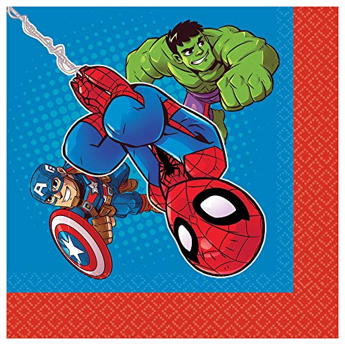 Amscan 512107 Marvel Super Hero Adventures Luncheon Napkins, One Size, Multicolor