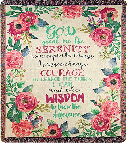 Manual MW Serenity Prayer Floral Mou50X60 Tapestry estry Throw 50X60