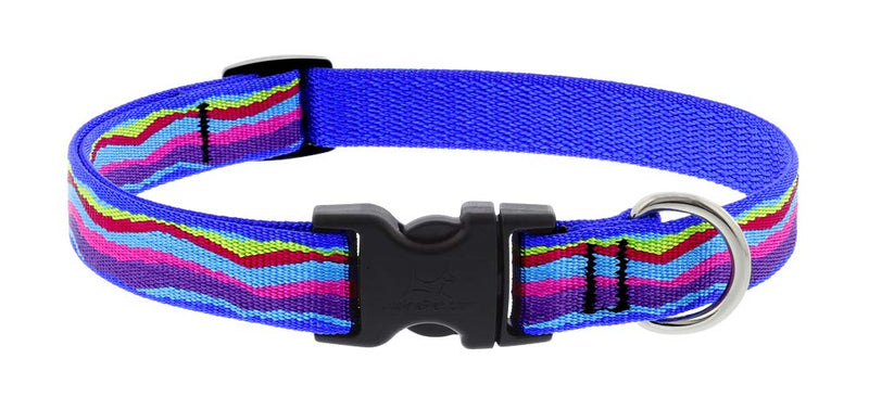 Lupine Large Dog Collar 3/4" Wide Ripple Creek Design adjusts from 15" to 25"
