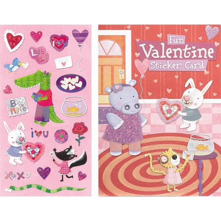 Design Design 100-79082 Animal Sticker Fun Child Valentines Greeting Card