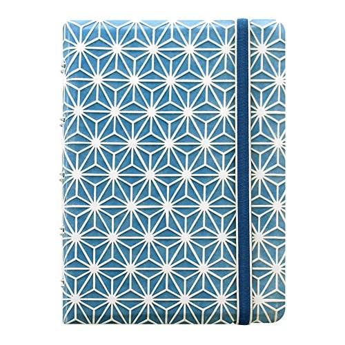 Rediform FILOFAX Refillable Impressions Notebook, Pocket, Blue and White - 112 Cream moveable pages - Index, pocket and page marker (B115043U)