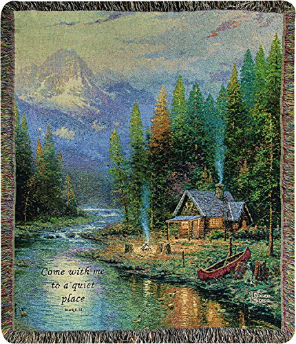 Manual Tapestry Throw, Thomas Kinkade End of a Perfect Day, 50 x 60"