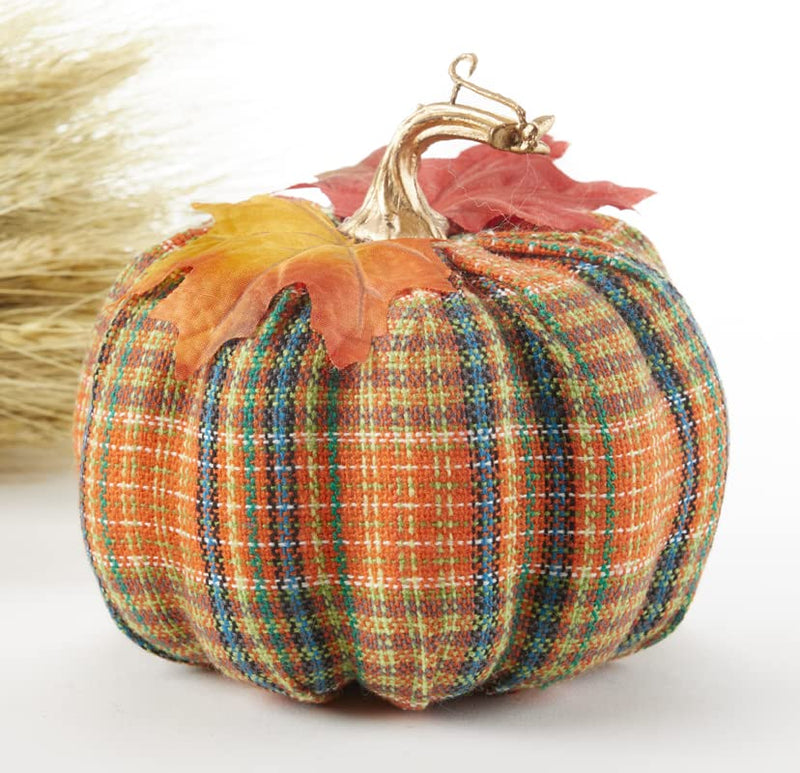 Delton Orange Plaid Foam Pumpkin
