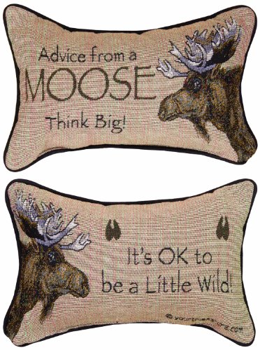 Manual The Lodge Collection Reversible Throw Pillow, 12.5 X 8.5-Inch, Advice from a Moose X Your True Nature
