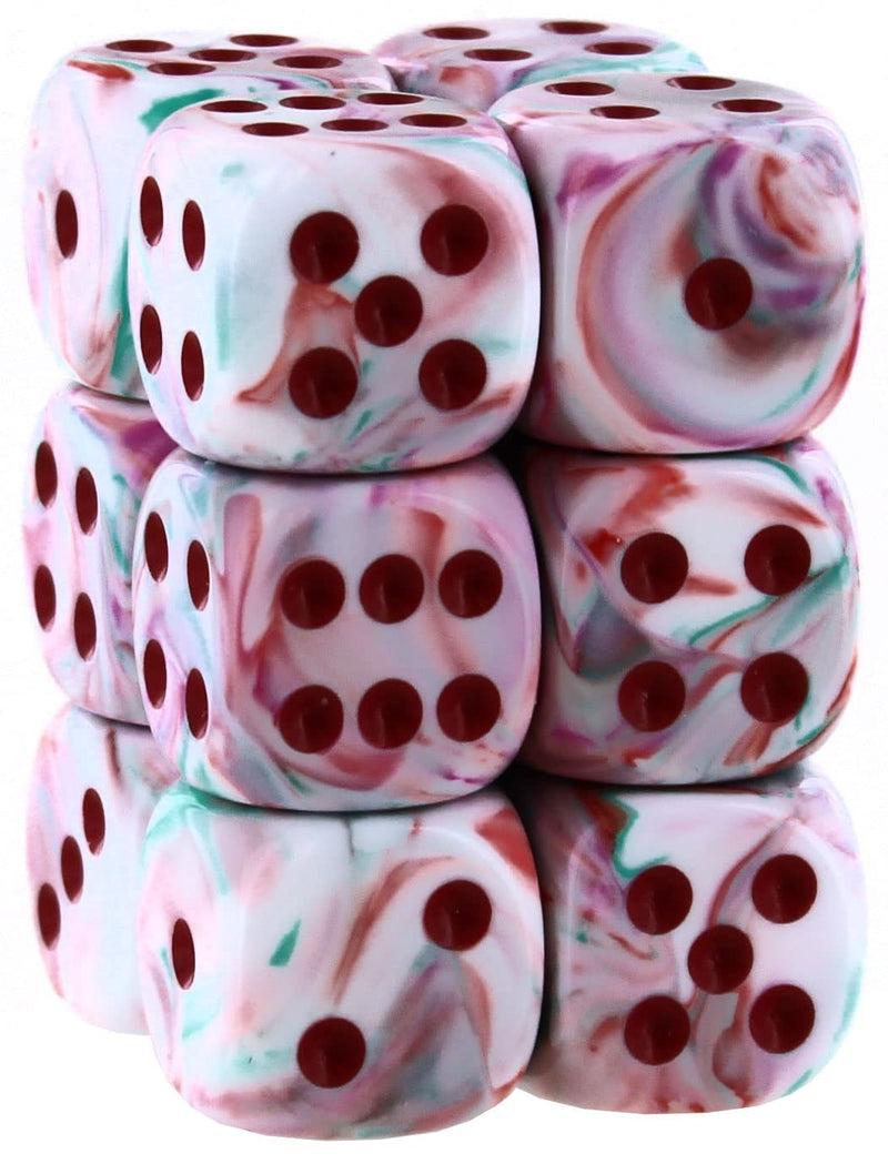 DND Dice Set - Chessex D&D Dice - 16mm Pop Art & Red Limited Edition Dice Block -Dungeons and Dragons Dice Includes 12 Dice – D6, Pink, (CHX27739)