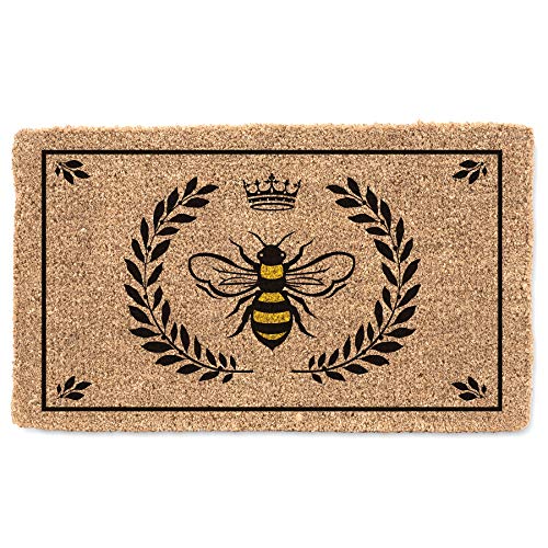Abbott Collection  Coir Bee in Crest Doormat (Extra Large)