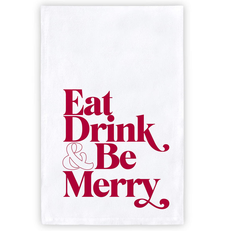 Santa Barbara Design Studio F2F 4-Pack Holiday Cloth Dinner Napkins, 20" Square, Eat Drink & Be Merry