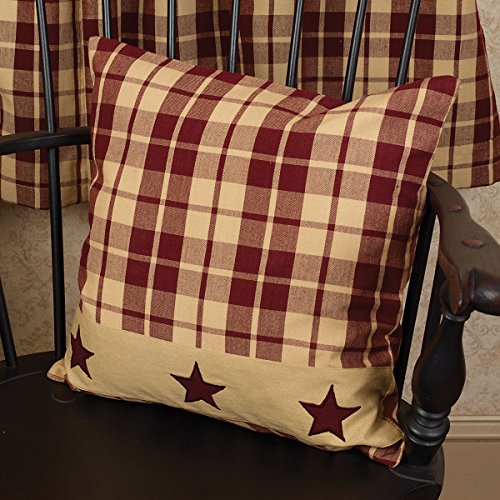 Country House Collection Burgundy Farmhouse Star 16" Pillow