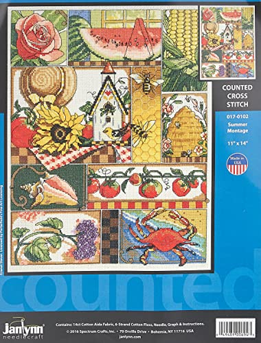 Design Works Crafts Janlynn 14 Count Summer Montage Cross Stitch Kit, 11 by 14-Inch